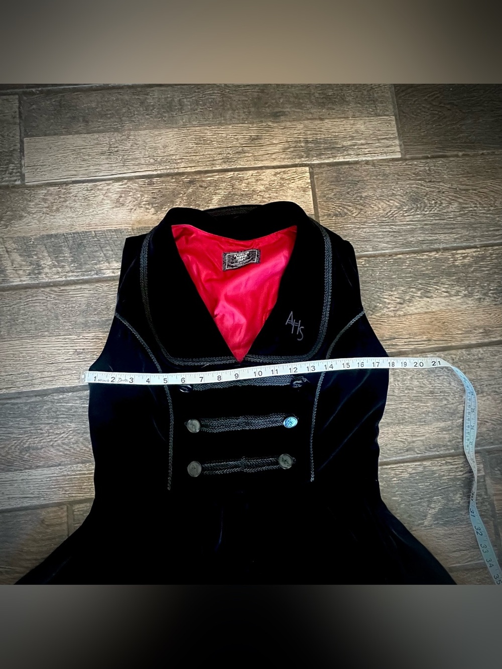 Black Velvet Mini Dress with Red Lining - Picture 6 of 10